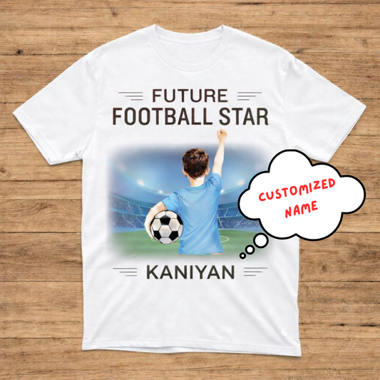 Future Football Star | Football Kids T-Shirt | Custom Name T-Shirt for Boys