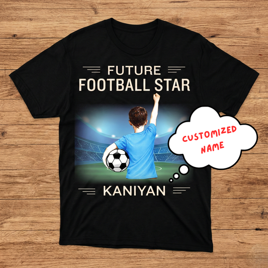 Personalized future football star kids t shirt for boys custom name India