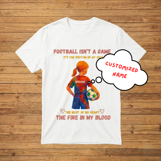 Personalized football kids t shirt for girls custom name birthday gift India