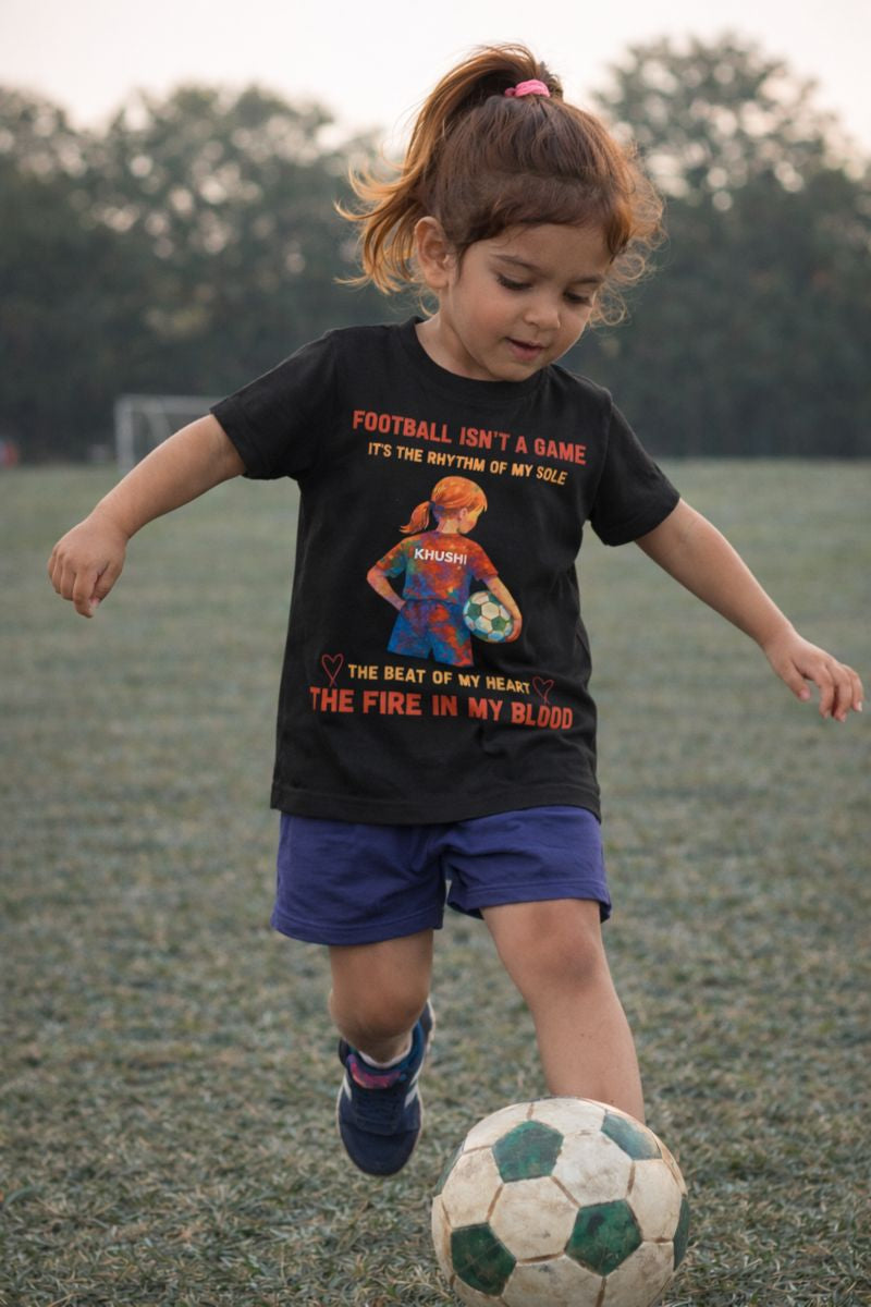 Personalized Football Passion T-Shirt for Girls  | Custom Name Print