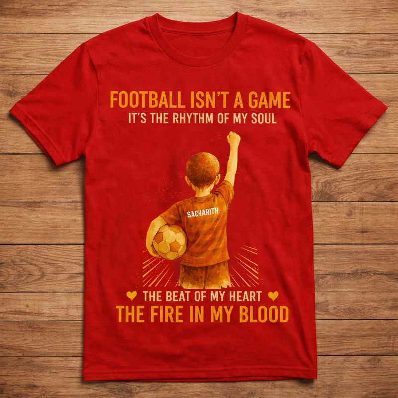 Football Isn’t a Game – Premium Printed Black T-Shirt | Custom Name T-Shirt for Boys
