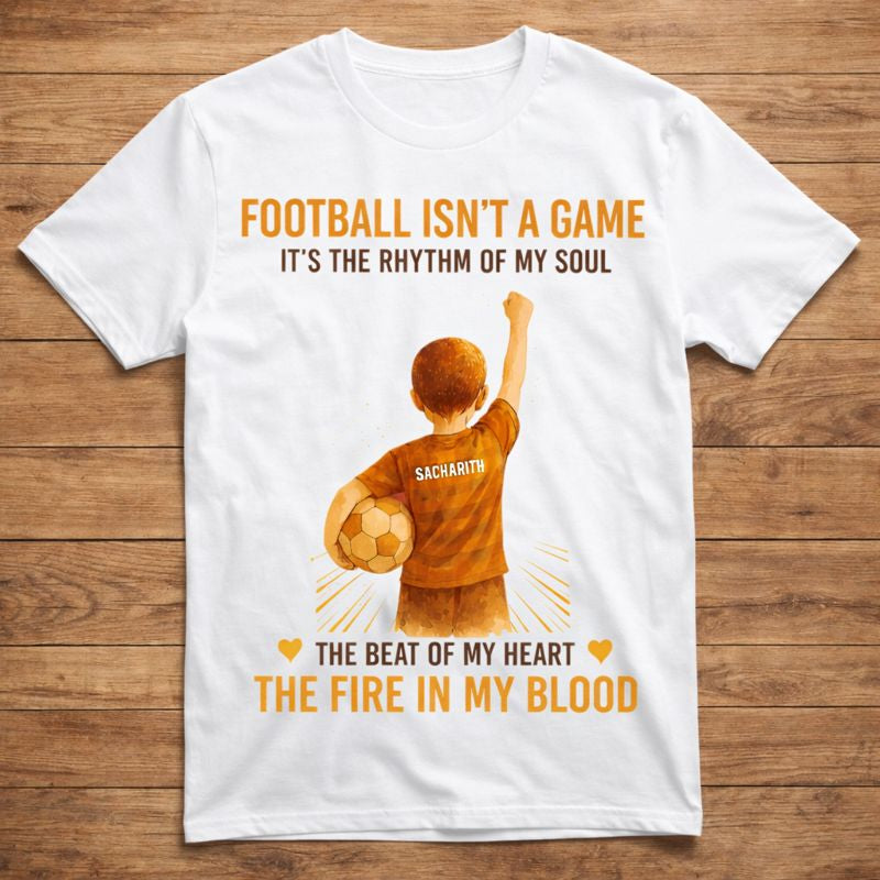 Football Isn’t a Game – Premium Printed Black T-Shirt | Custom Name T-Shirt for Boys